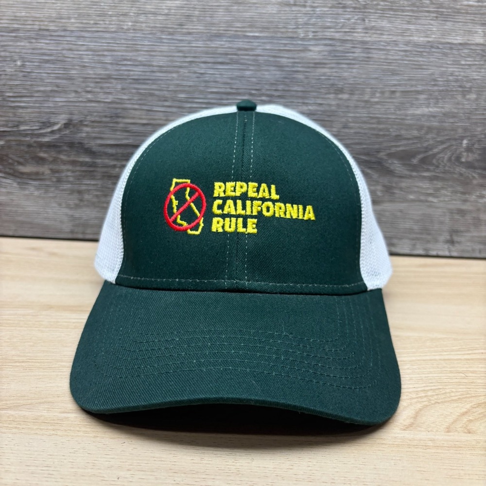 Repeal California Rule Hat Cap Snap Back Green White Trucker Mesh Political